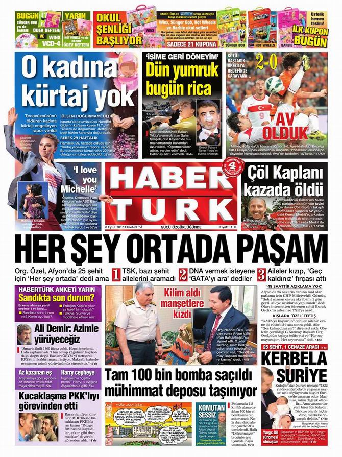 Gazete Manşetleri - 8 Eylül Cumartesi 19