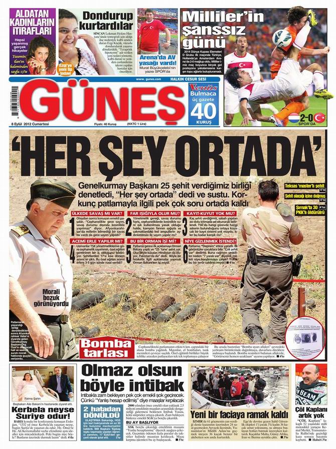 Gazete Manşetleri - 8 Eylül Cumartesi 20