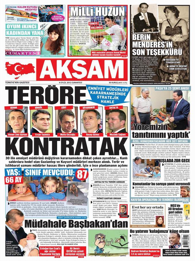 Gazete Manşetleri - 8 Eylül Cumartesi 25