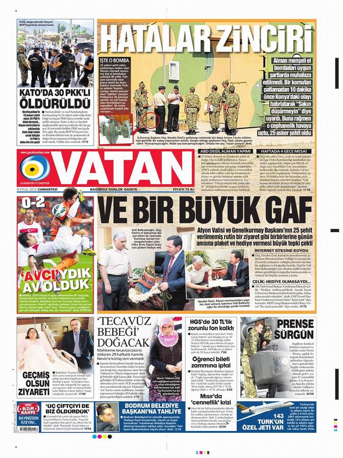 Gazete Manşetleri - 8 Eylül Cumartesi 5
