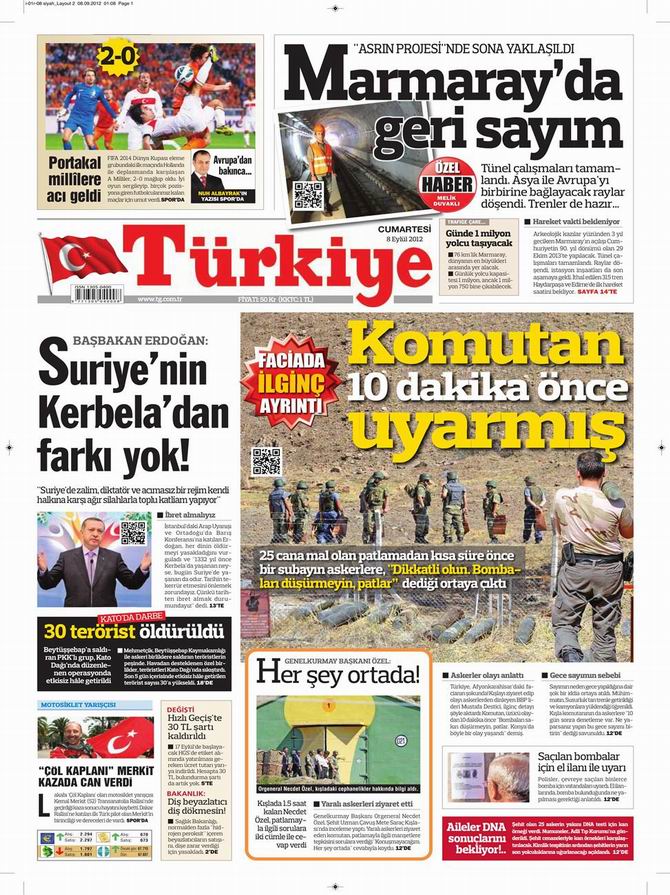 Gazete Manşetleri - 8 Eylül Cumartesi 6