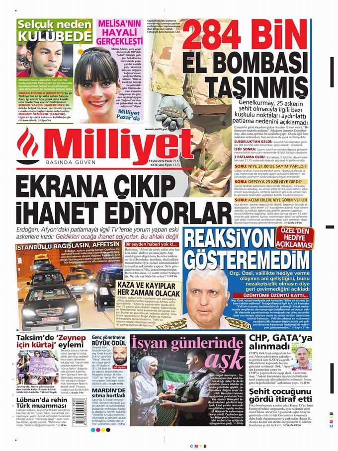 Gazete Manşetleri - 9 Eylül Pazar 14