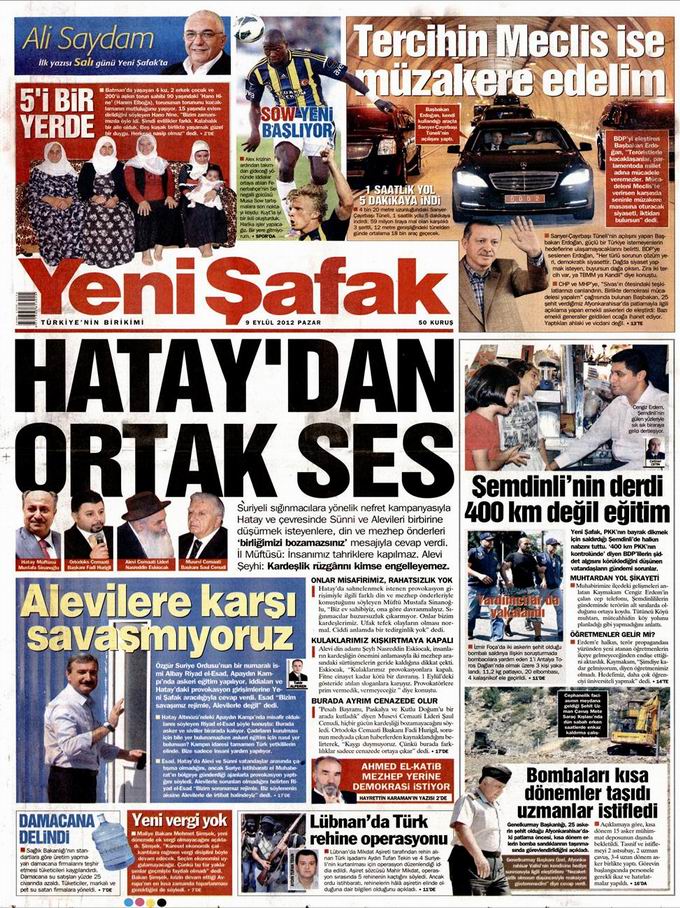 Gazete Manşetleri - 9 Eylül Pazar 2