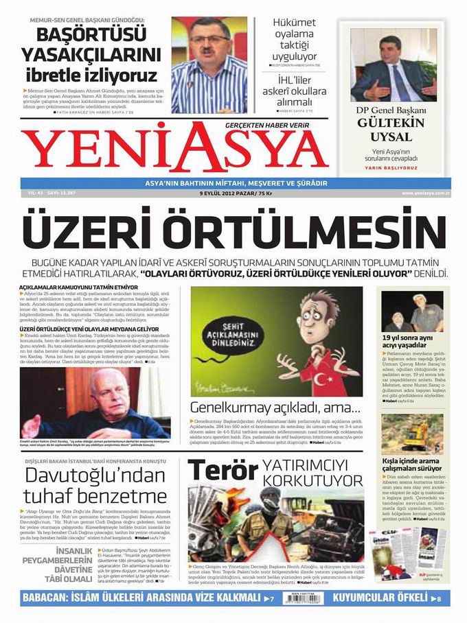 Gazete Manşetleri - 9 Eylül Pazar 3