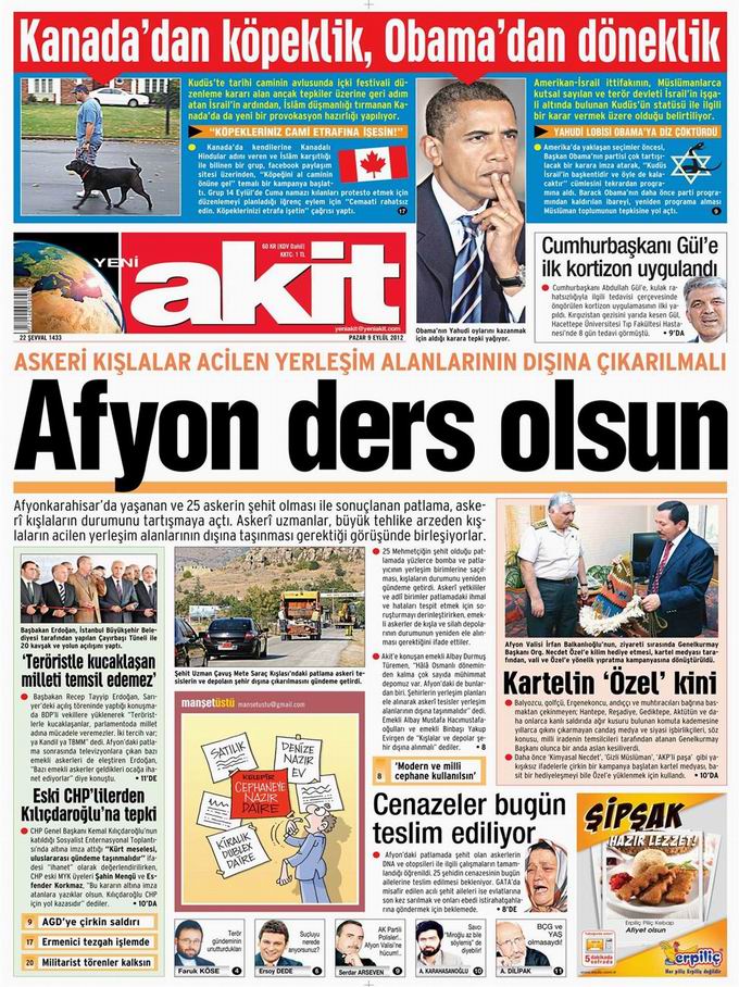Gazete Manşetleri - 9 Eylül Pazar 4