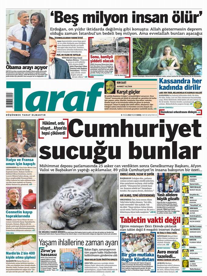 Gazete Manşetleri - 9 Eylül Pazar 7