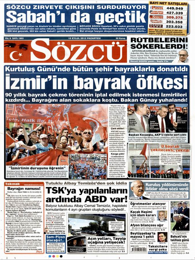 Gazete Manşetleri - 10 Eylül Pazartesi 10