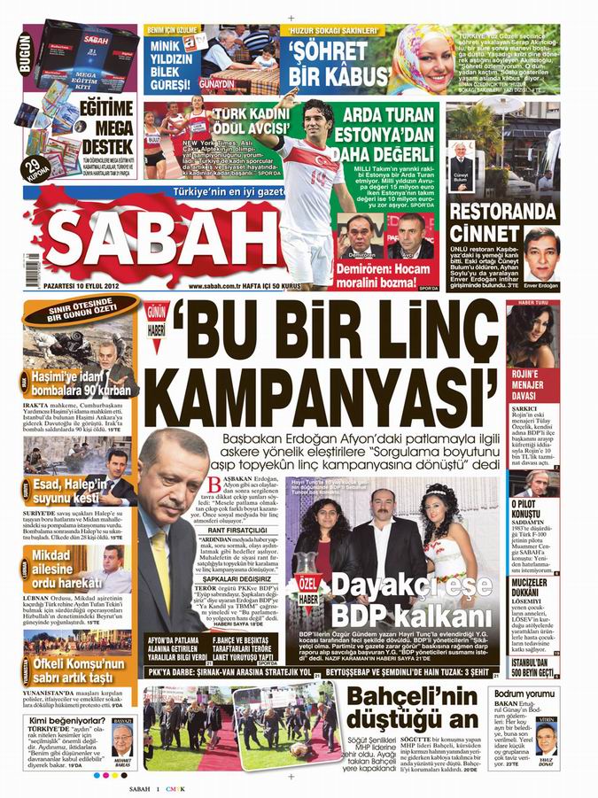 Gazete Manşetleri - 10 Eylül Pazartesi 11