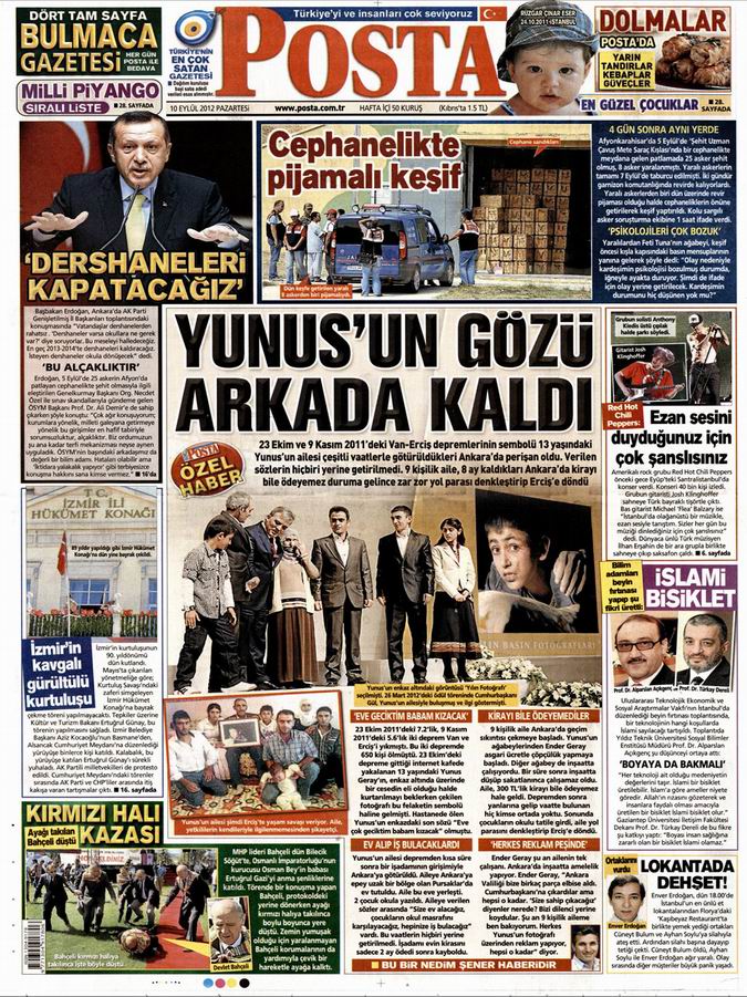 Gazete Manşetleri - 10 Eylül Pazartesi 13