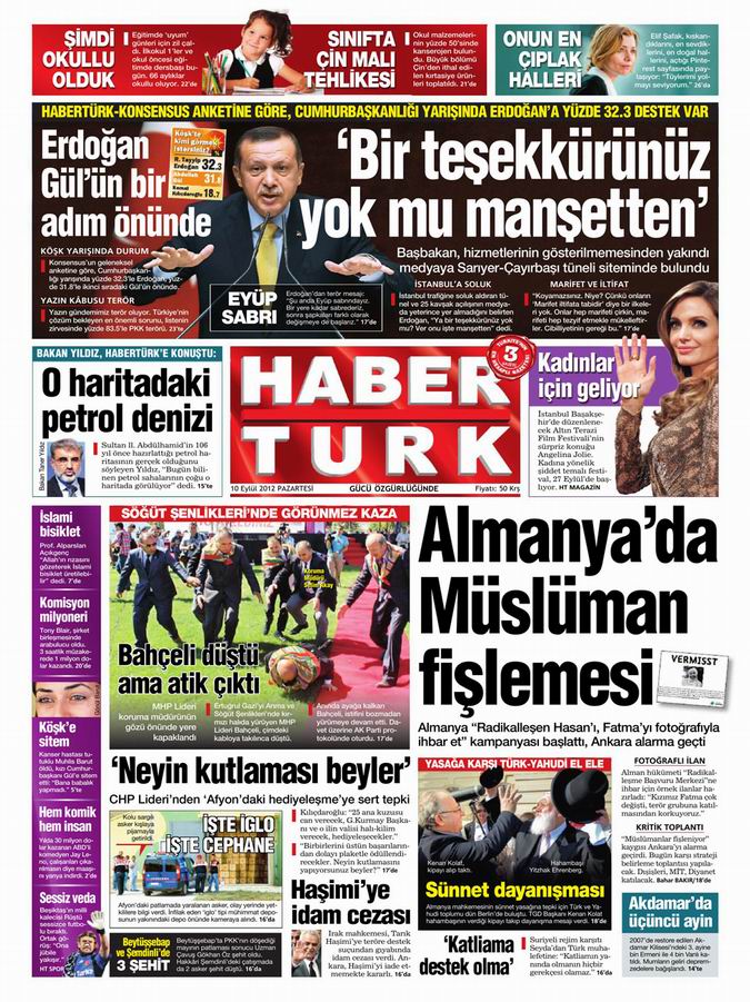 Gazete Manşetleri - 10 Eylül Pazartesi 18
