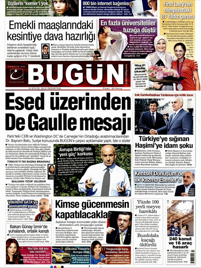 Gazete Manşetleri - 10 Eylül Pazartesi 21