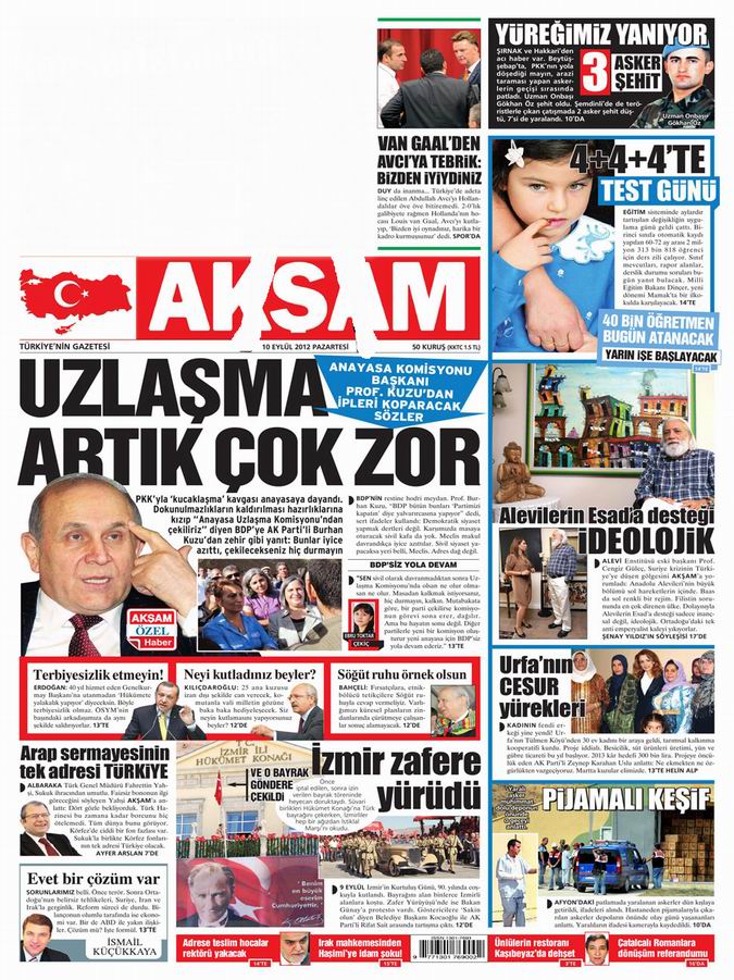 Gazete Manşetleri - 10 Eylül Pazartesi 22