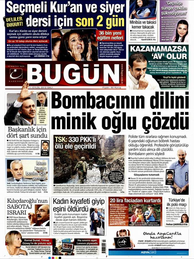 Gazete Manşetleri - 11 Eylül Salı 21