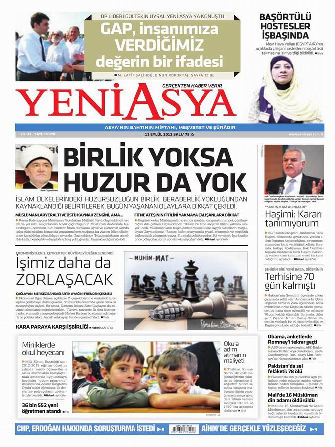 Gazete Manşetleri - 11 Eylül Salı 3