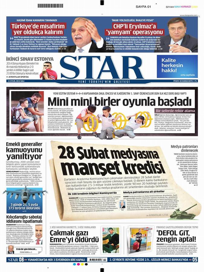 Gazete Manşetleri - 11 Eylül Salı 9
