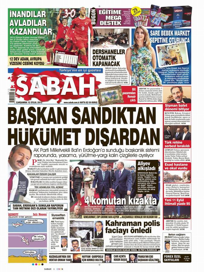Gazete Manşetleri - 12 Eylül Çarşamba 11