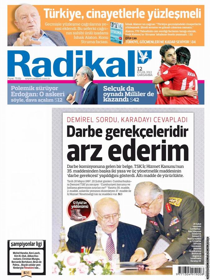 Gazete Manşetleri - 12 Eylül Çarşamba 12