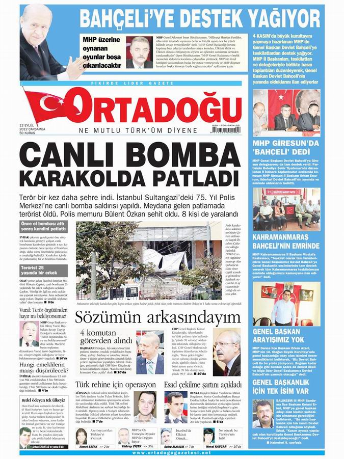Gazete Manşetleri - 12 Eylül Çarşamba 14