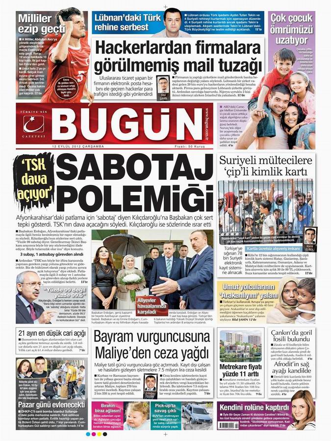 Gazete Manşetleri - 12 Eylül Çarşamba 23
