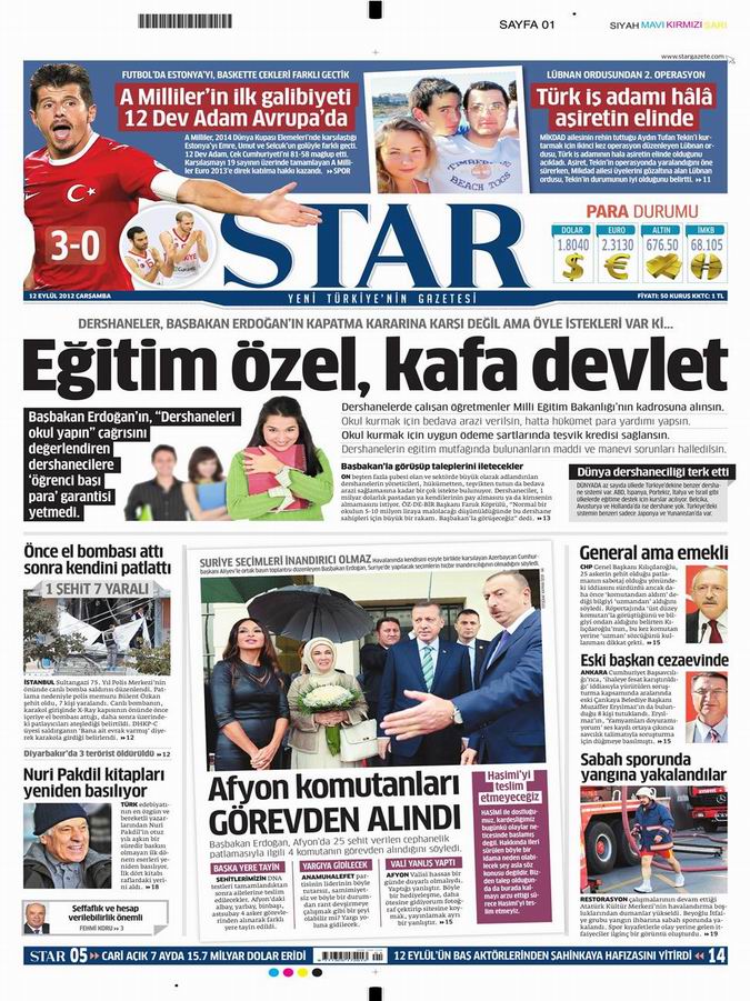 Gazete Manşetleri - 12 Eylül Çarşamba 9