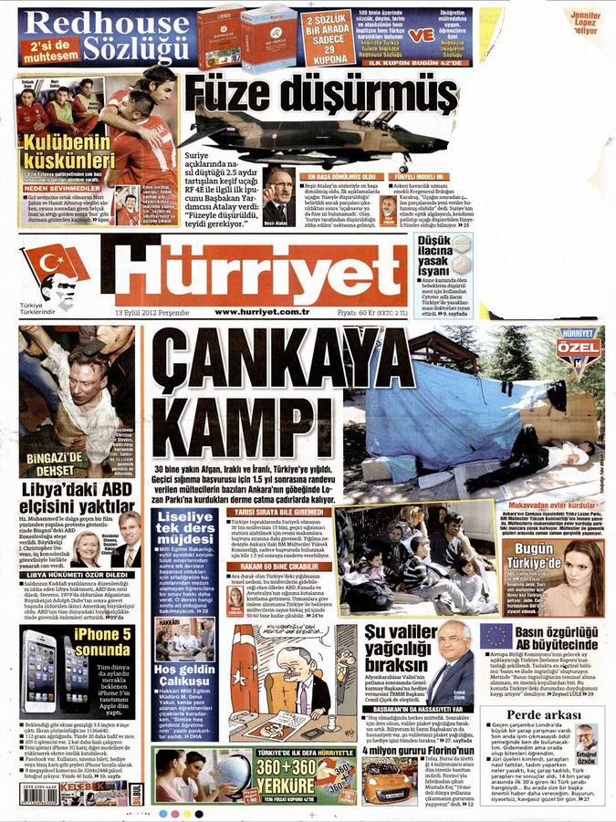 Gazete Manşetleri - 13 Eylül Perşembe 16