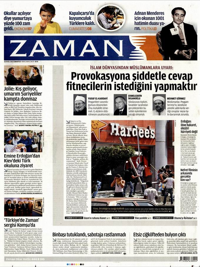 Gazete Manşetleri - 15 Eylül Cumartesi 1