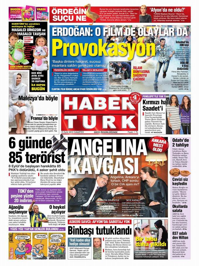 Gazete Manşetleri - 15 Eylül Cumartesi 19
