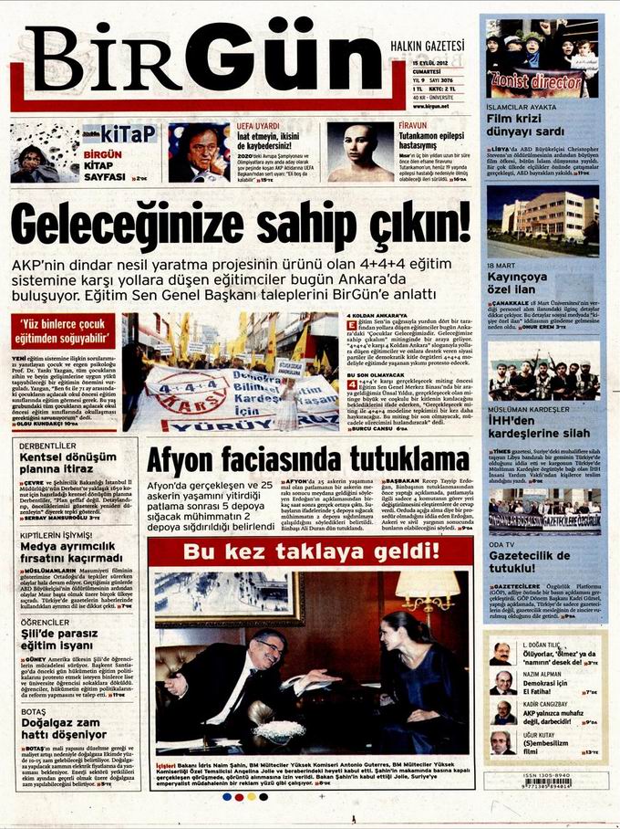 Gazete Manşetleri - 15 Eylül Cumartesi 24