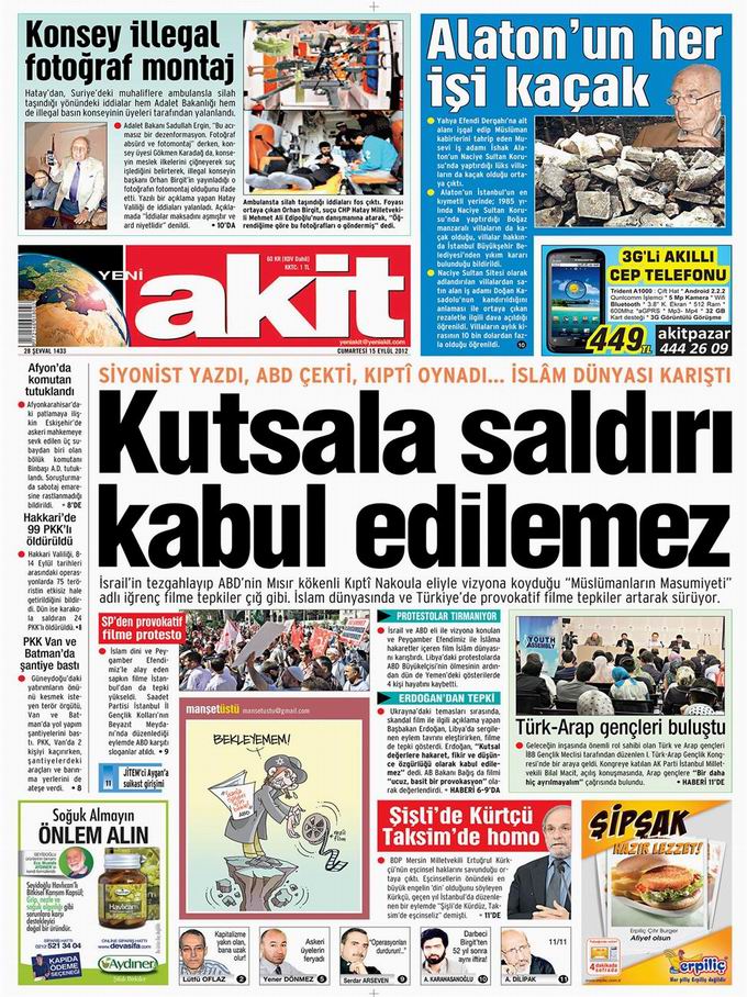 Gazete Manşetleri - 15 Eylül Cumartesi 4