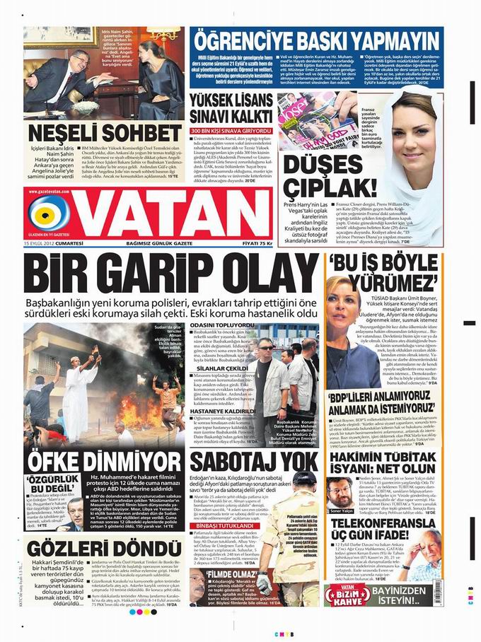 Gazete Manşetleri - 15 Eylül Cumartesi 5