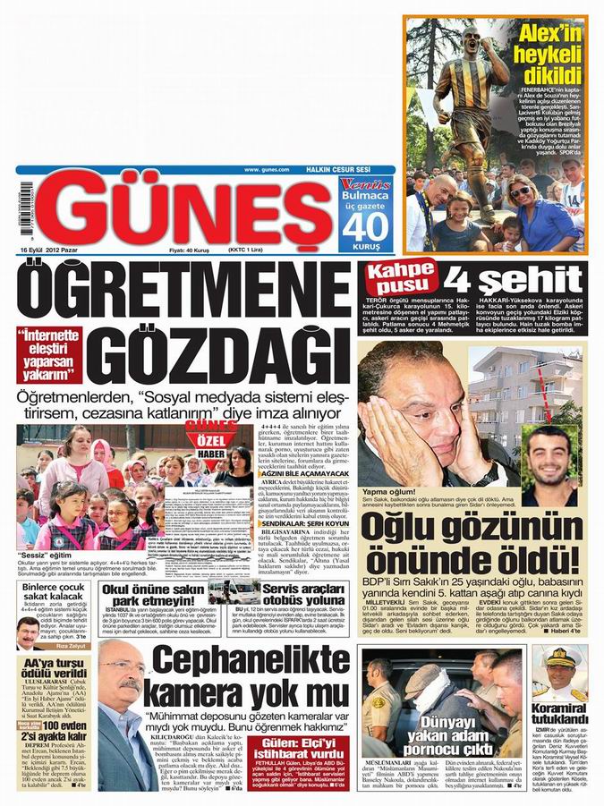 Gazete Manşetleri - 16 Eylül Pazar 18
