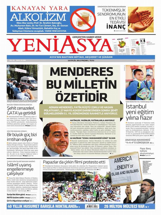 Gazete Manşetleri - 16 Eylül Pazar 3