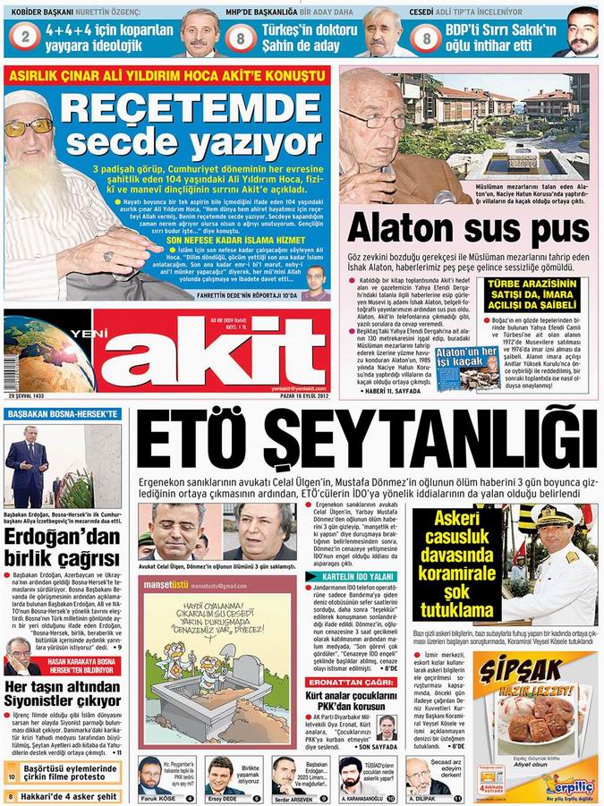 Gazete Manşetleri - 16 Eylül Pazar 4