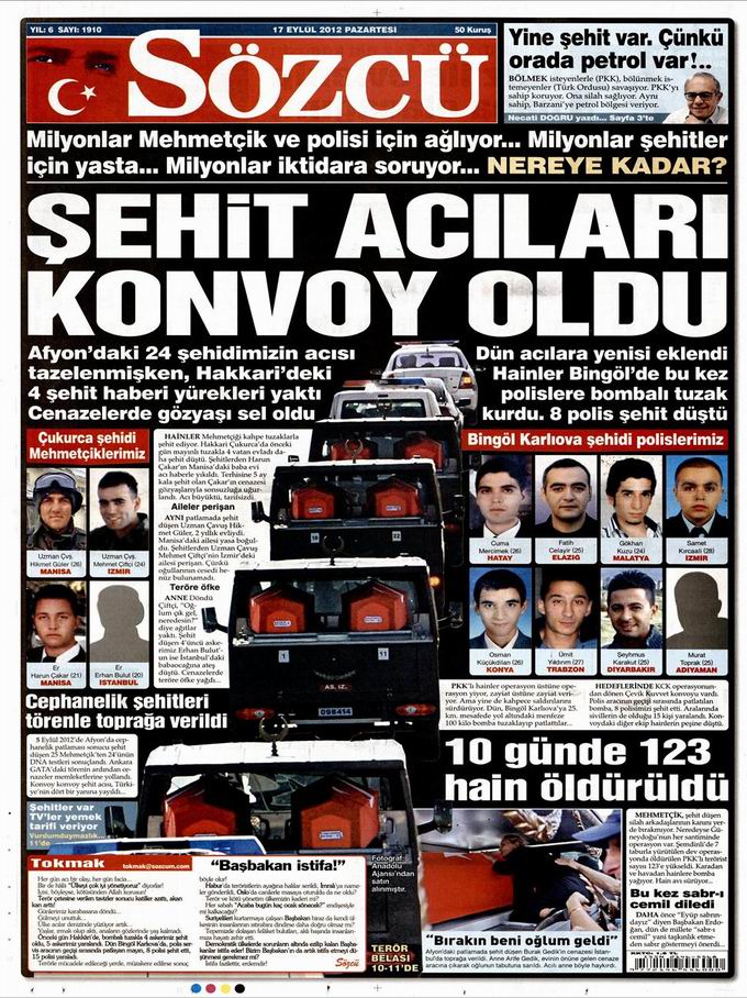 Gazete Manşetleri - 17 Eylül Pazartesi 10
