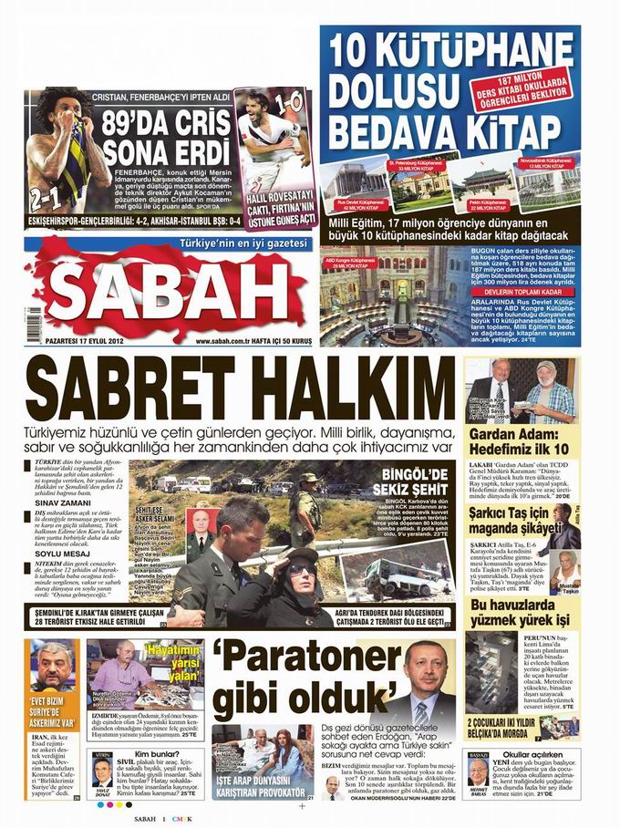 Gazete Manşetleri - 17 Eylül Pazartesi 11
