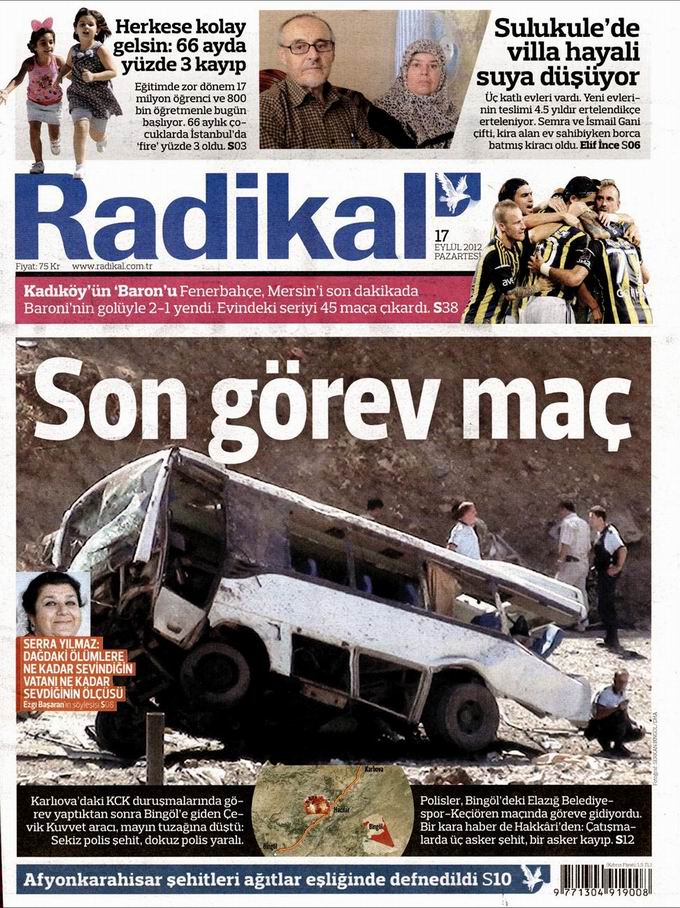 Gazete Manşetleri - 17 Eylül Pazartesi 12