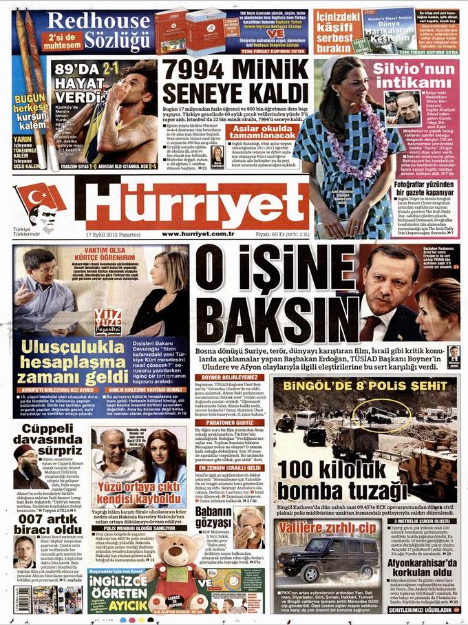 Gazete Manşetleri - 17 Eylül Pazartesi 18