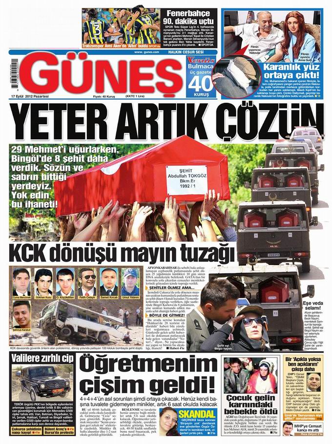 Gazete Manşetleri - 17 Eylül Pazartesi 20