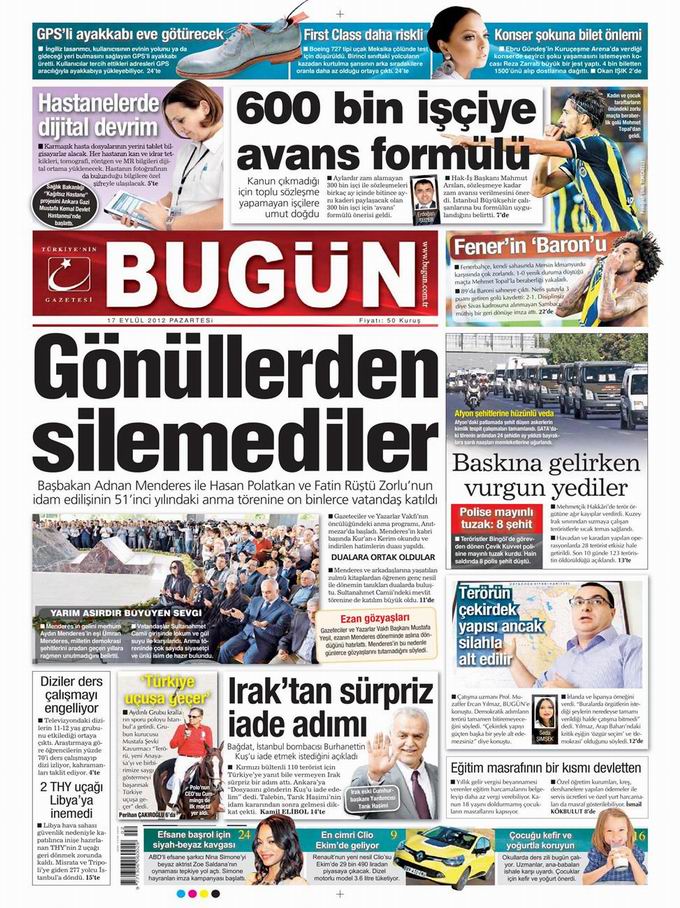 Gazete Manşetleri - 17 Eylül Pazartesi 23