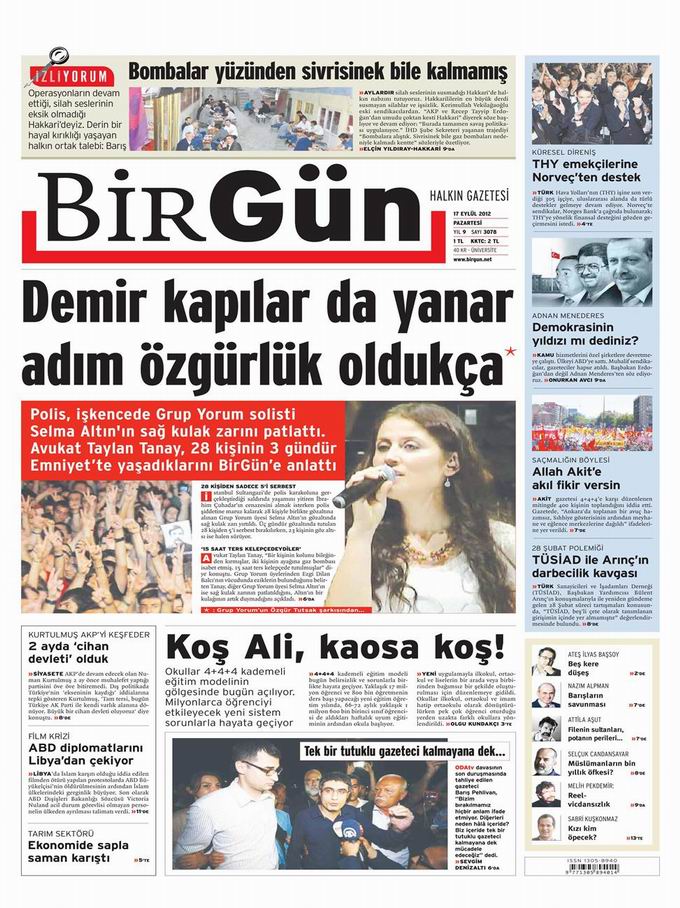 Gazete Manşetleri - 17 Eylül Pazartesi 24