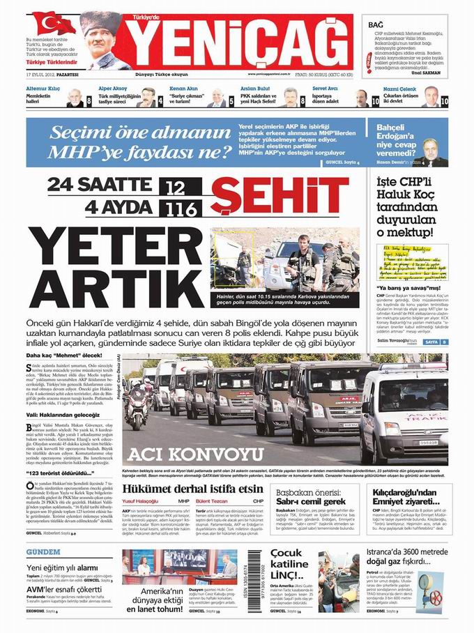 Gazete Manşetleri - 17 Eylül Pazartesi 7