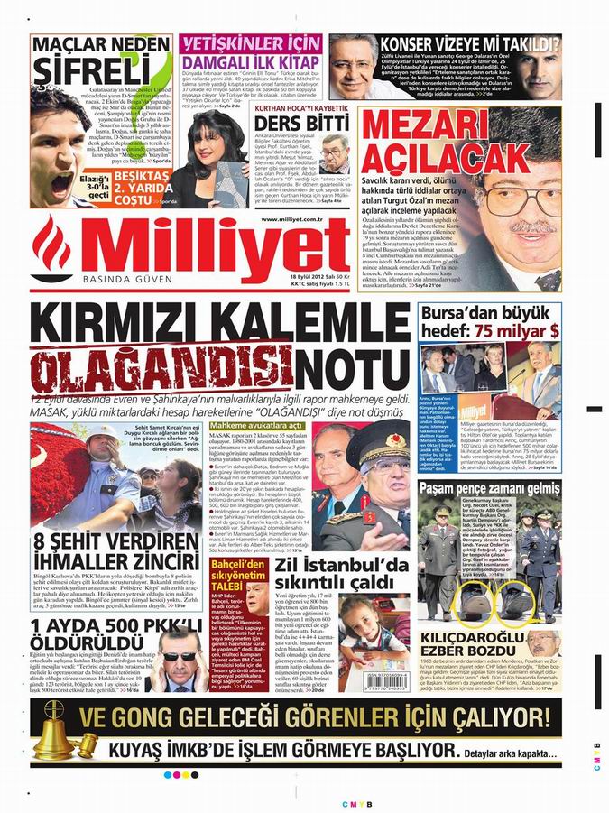 Gazete Manşetleri - 18 Eylül Salı 14