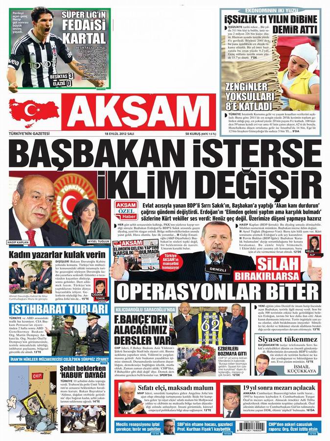Gazete Manşetleri - 18 Eylül Salı 23