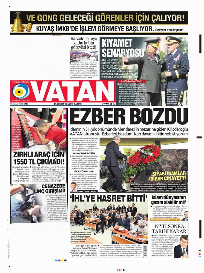 Gazete Manşetleri - 18 Eylül Salı 5