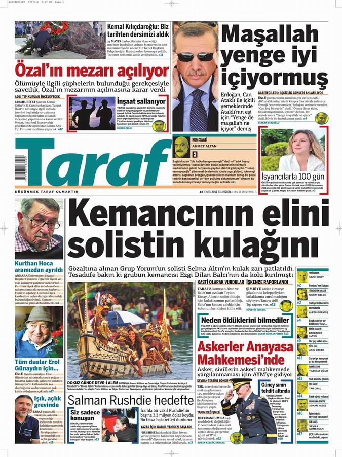 Gazete Manşetleri - 18 Eylül Salı 7