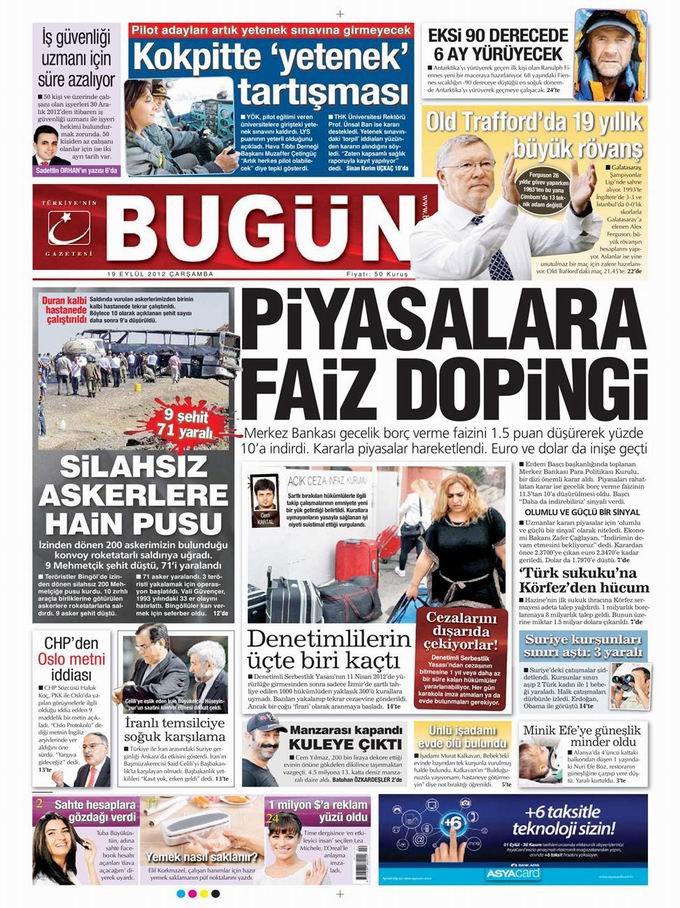 Gazete Manşetleri - 19 Eylül Çarşamba 23