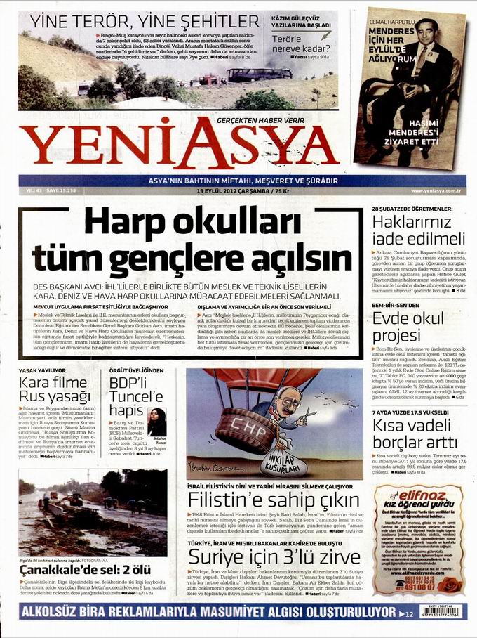 Gazete Manşetleri - 19 Eylül Çarşamba 3