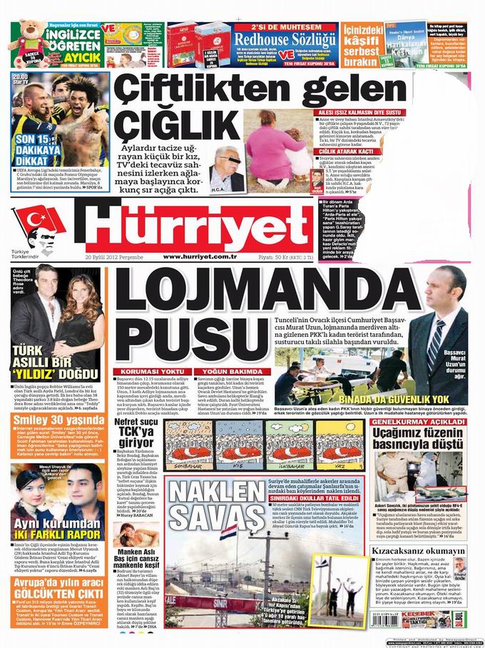 Gazete Manşetleri - 20 Eylül Perşembe 16