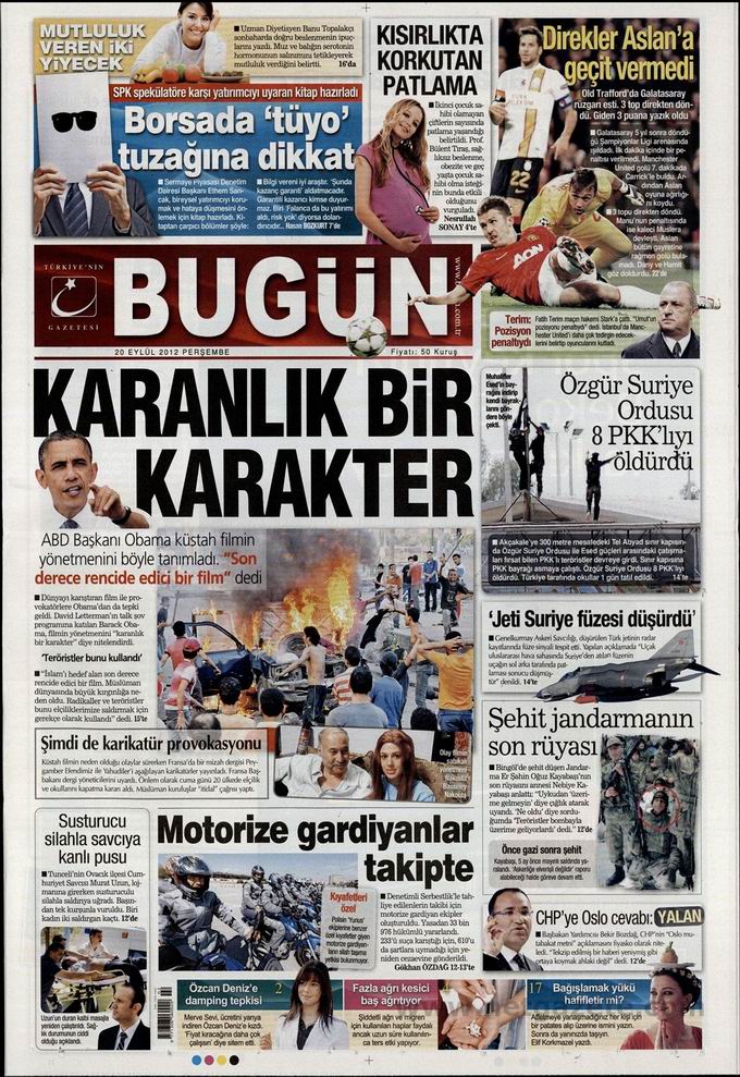 Gazete Manşetleri - 20 Eylül Perşembe 21