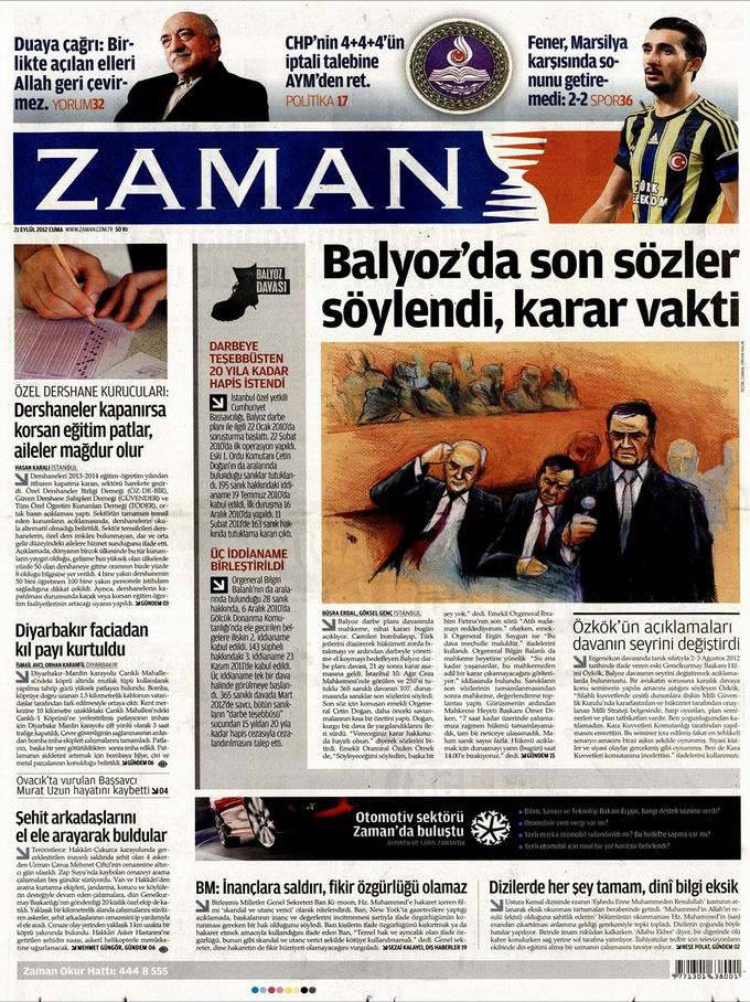 Gazete Manşetleri - 21 Eylül Cuma 1